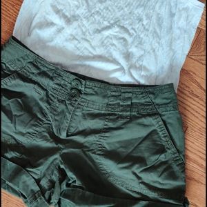 Green cargo shorts